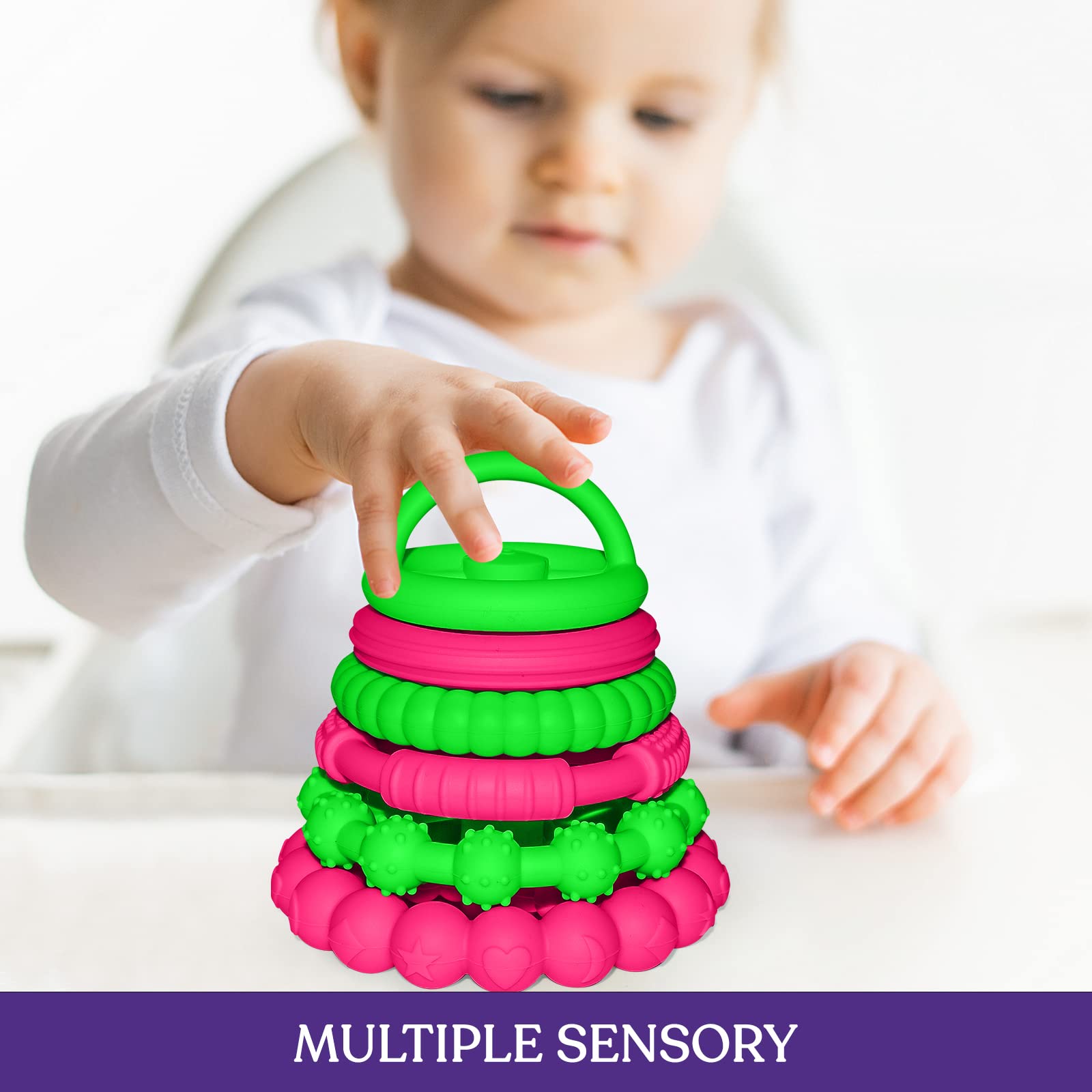 Soft Silicone Baby Stacking Rings - Teething Toy for Boys & Girls | Interactive Developmental Toy for Playtime & Learning