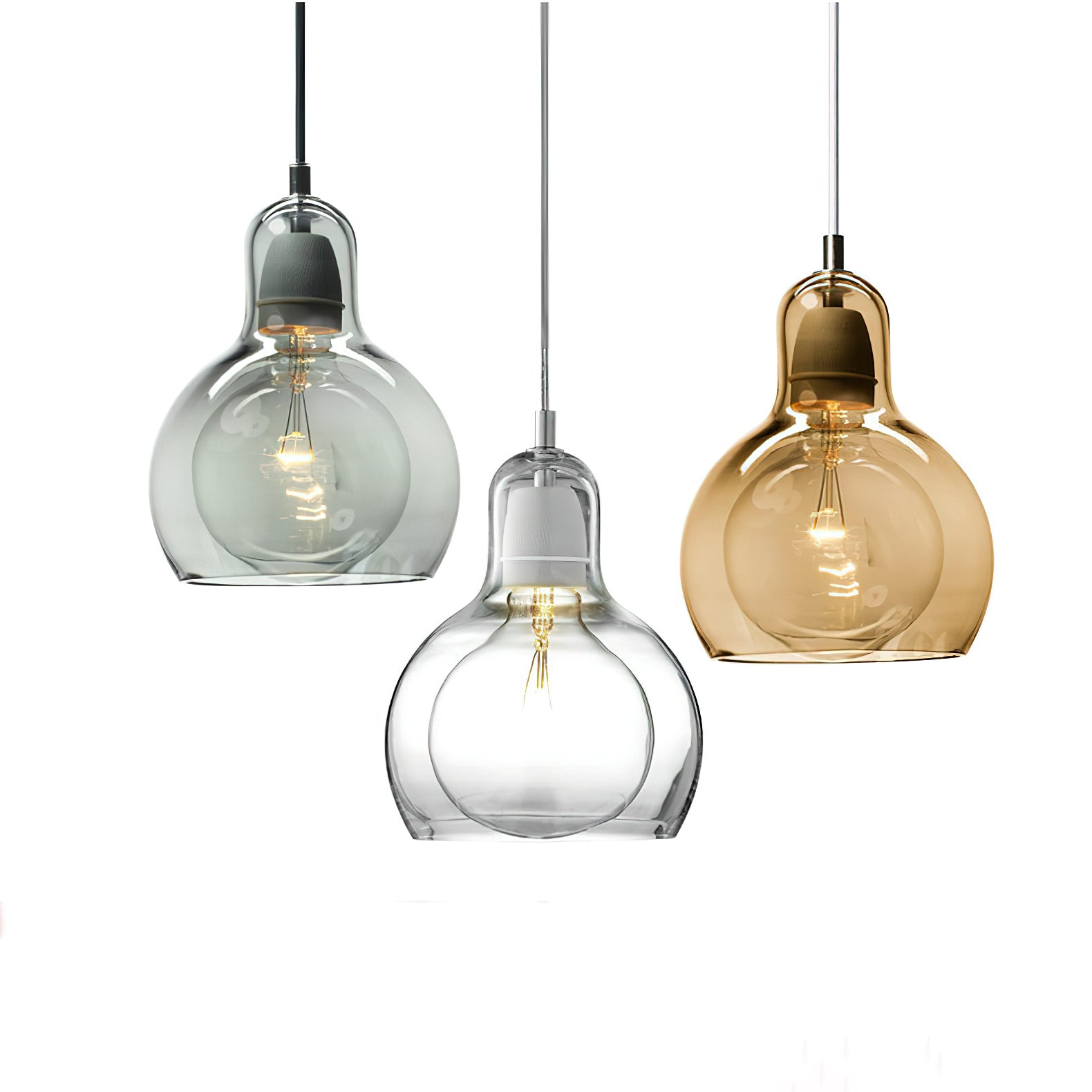Handmade Glass Gourd Pendant Light - Modern Boho Ceiling Fixture for Living Room, Bedroom & Dining Area Decor