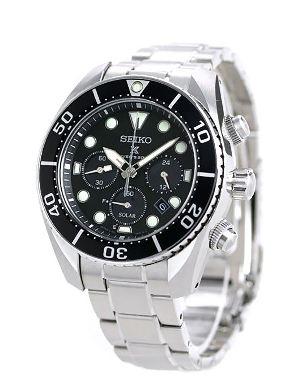 SEIKO PROSPEX Solar Diver Chronograph Watch SBDL061 - Japanese Made JDM Scuba Watch for Men, Professional Dive Watch for Water Sports & Outdoor Adventures