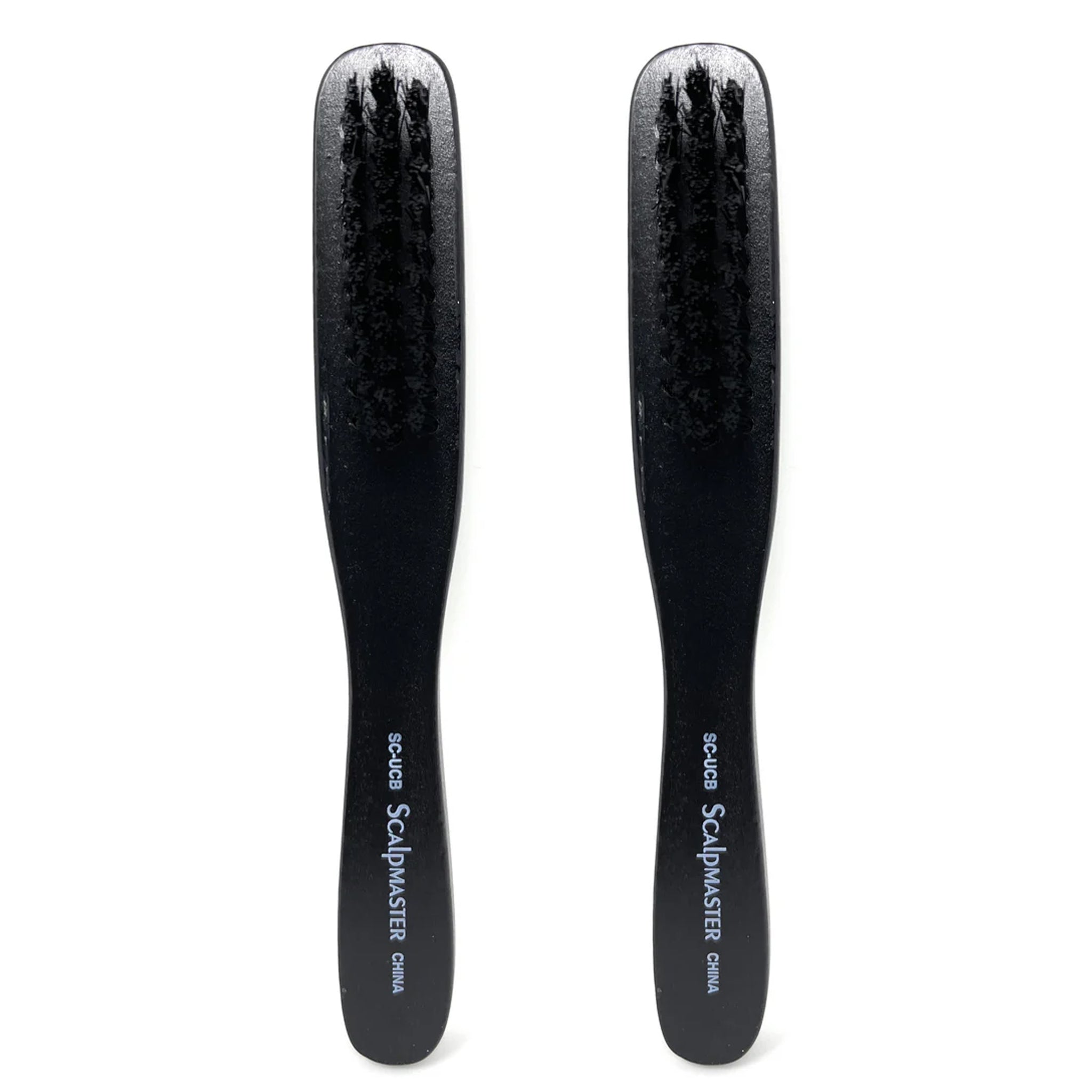 Scalpmaster Professional Clipper Cleaning Brush - 2 Pack with Nylon & Boar Bristles, Wooden Handle for Hair Clippers & Trimmers - Perfect for Barbershops, Home Grooming & Fade Haircuts