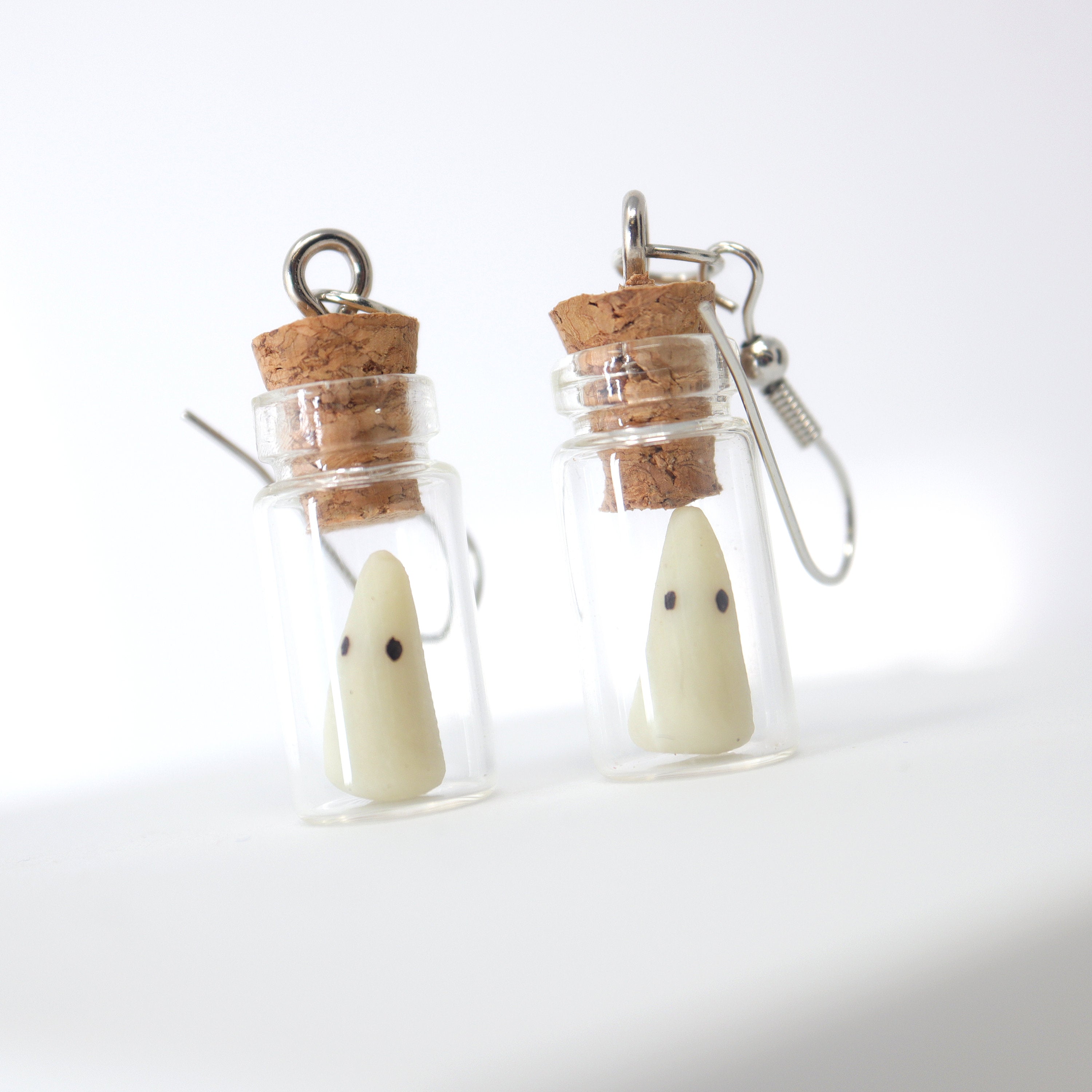 Glow in the Dark Ghost in Glass Jar Halloween Earrings - Long Scary Statement Earrings for Women | Spooky Party Accessories for Halloween Night & Cosplay Events