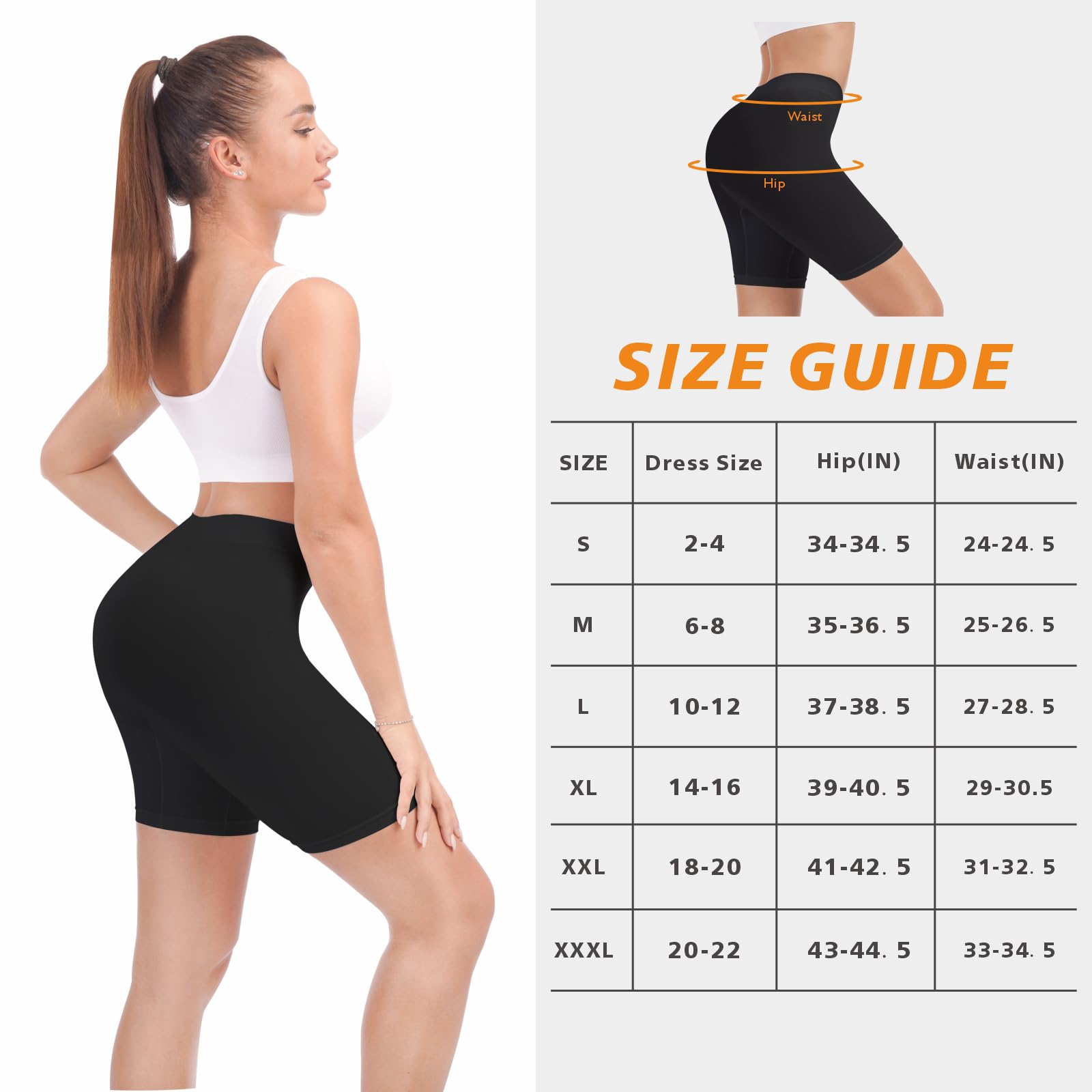 Reamphy 3 Pack Women's Slip Shorts - Breathable Anti-Chafing Yoga Biker Shorts for Under Dresses | Perfect for Summer, Workout & Daily Wear