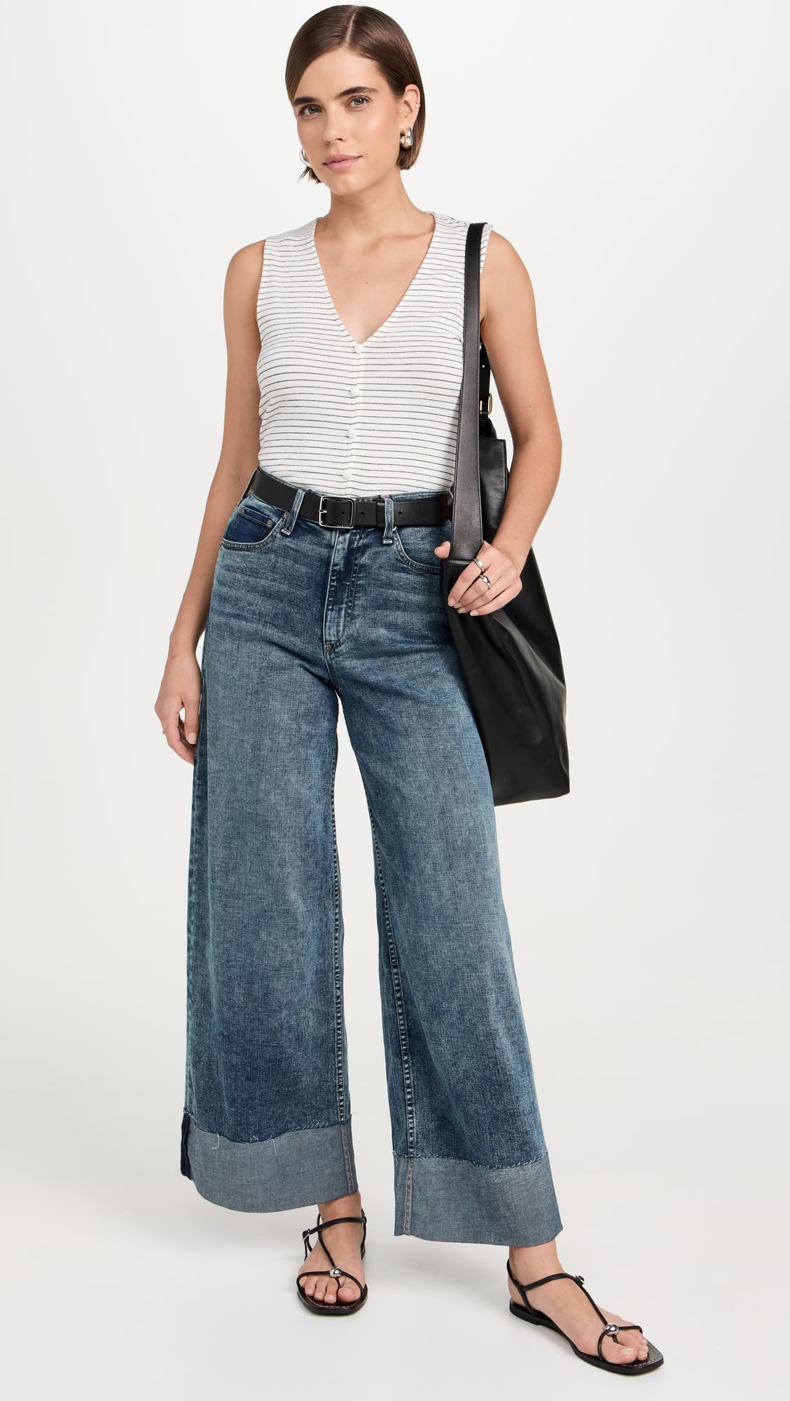 rag & bone Women's Sofie High Rise Wide Leg Jeans - Premium Denim Pants for Casual & Office Wear | Comfortable Stretch Jeans for Women | Fashionable Wide Leg Trousers for Everyday Style
