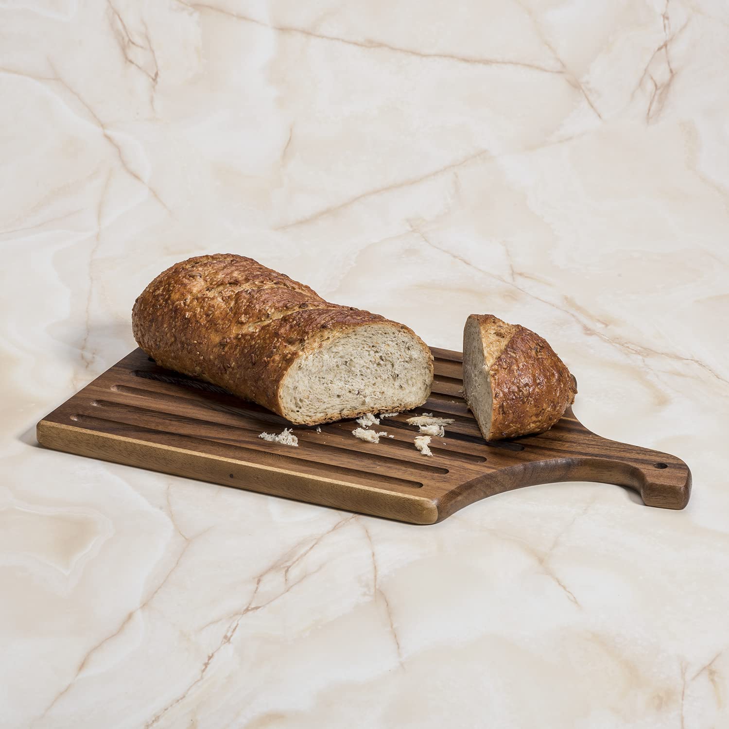 Reversible Cutting Board with Juice Groove - Non-Slip Bamboo Chopping Board for Meat, Vegetables & Fruits | Slotted Bread Serving Board for Slicing & Display | Perfect for Kitchen, BBQ & Entertaining