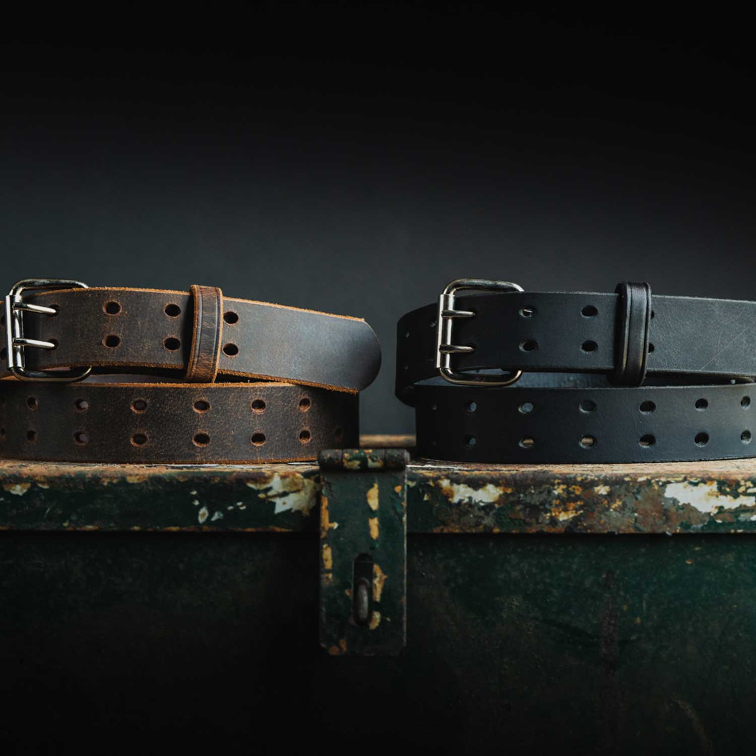 Vintage Woodstock Double Prong Jean Belt - 1.5