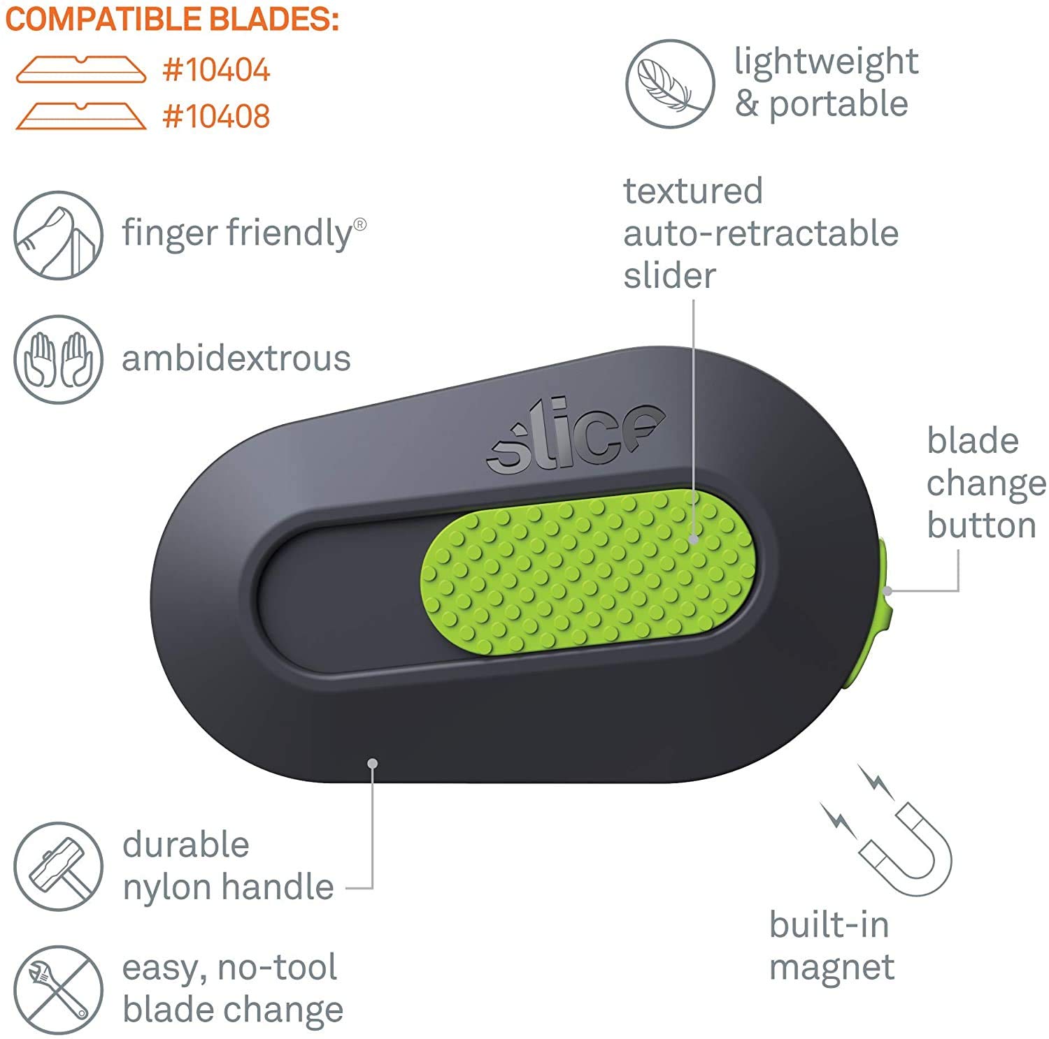 Slice Auto-Retractable Mini Box Cutter - Safe Ceramic Blade Lasts 11x Longer Than Metal | Keychain Box Opener (12 Pack) | Perfect for Warehouse, Office & Home Package Opening