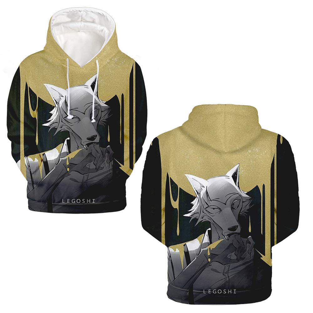 Futurecos Beastars Legoshi Anime Hoodie for Men & Women - Cozy Pullover Sweatshirt for Anime Fans, Cosplay & Casual Wear