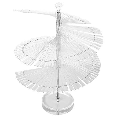 TOEDO 120 Pcs Clear Nail Swatch Sticks with Spiral Display Stand - Fake Nail Practice Tips for UV Gel Polish Color Chart - Perfect for Salon, Nail Art Studio & Home Manicure Practice