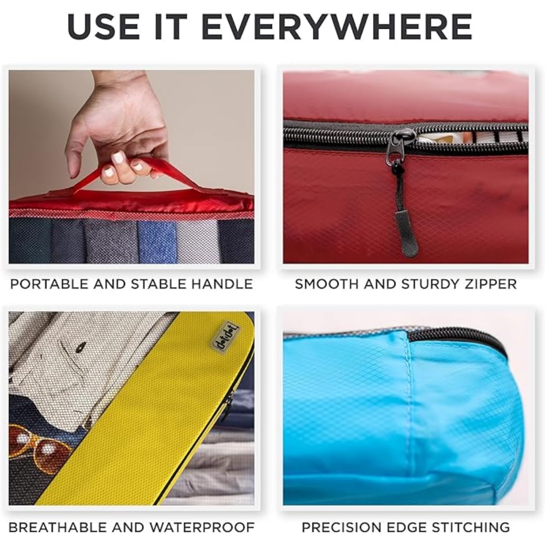 5-Piece Small Packing Cubes Set for Suitcases & Carry-On Luggage - Travel Organizer Bags for Efficient Packing - Perfect for Business Trips, Vacations & Weekend Getaways