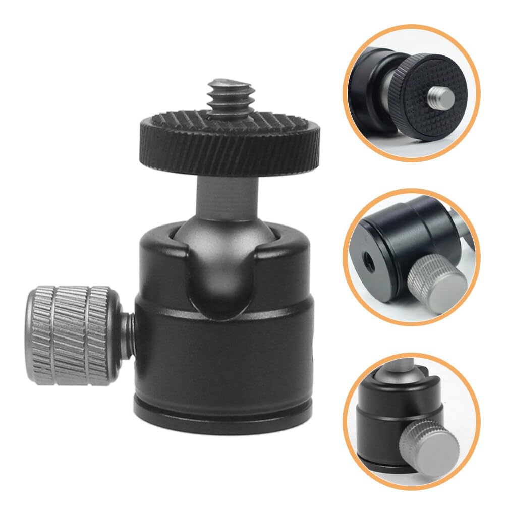 UKCOCO Ball Head Tripod Mount - 360° Swivel Camera Tripod Adapter with Quick Release Clamp for DSLR Cameras, Camcorders, Spotting Scopes (Black) - Perfect for Outdoor Photography, Travel Vlogging & Wildlife Shooting