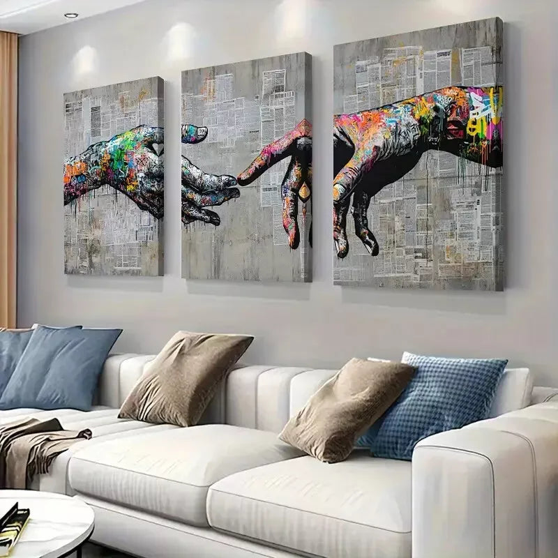 3-Piece Graffiti Inspired Framed Wall Art Set - 40x60cm Canvas Prints | High Quality Australian Made | Ready to Hang | Perfect for Living Room, Bedroom & Office Decor
