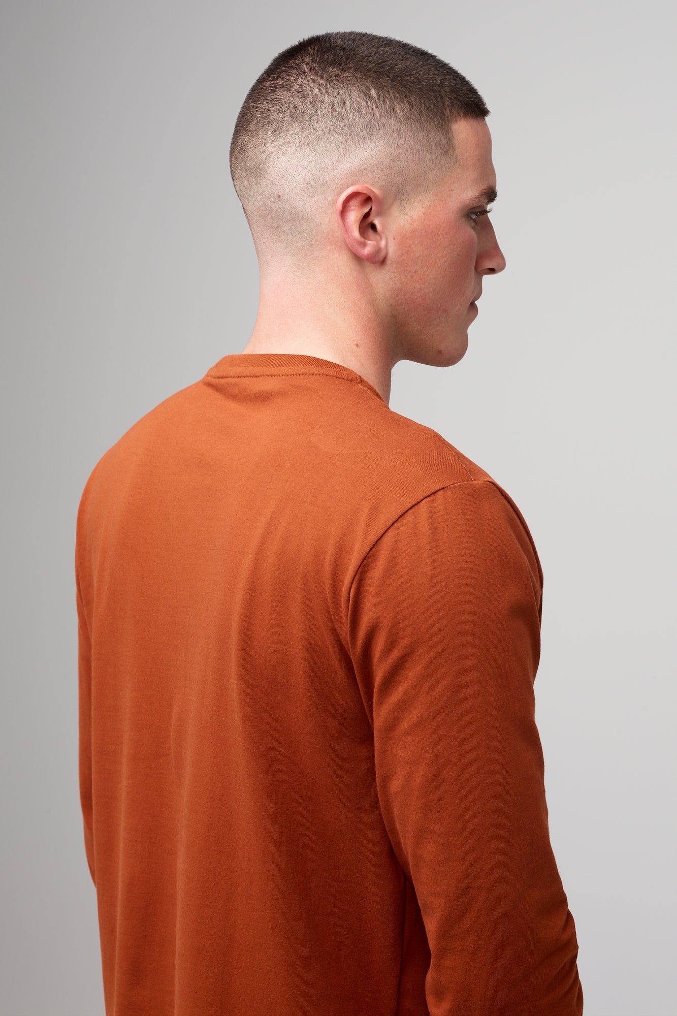 Men's Long Sleeve T-Shirt in Cinnamon - Comfortable Casual Wear for Everyday Outfits & Outdoor Activities