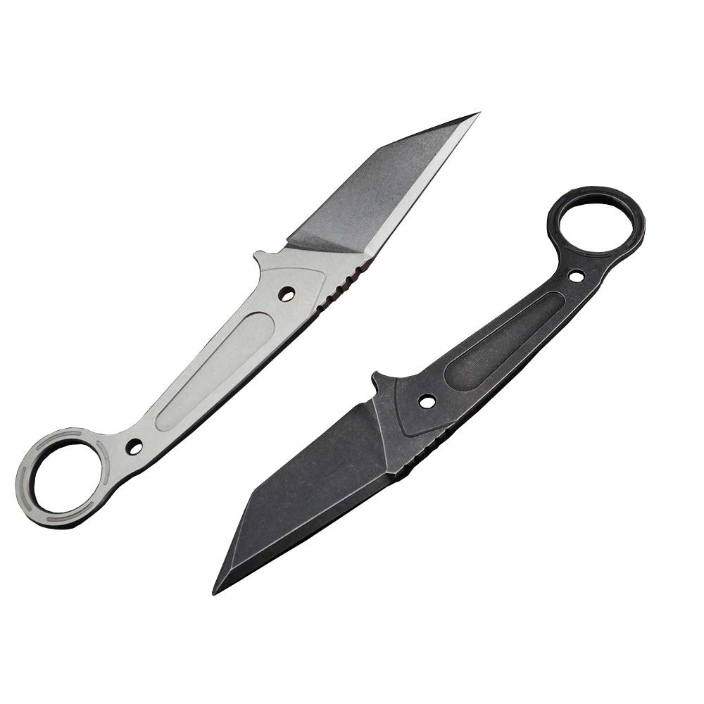 MASALONG Kni184 Fixed Blade Straight Knife - Survival Rescue Tool, Outdoor Camping Knife with Sheath - White - Perfect for Hiking, Hunting & Emergency Situations