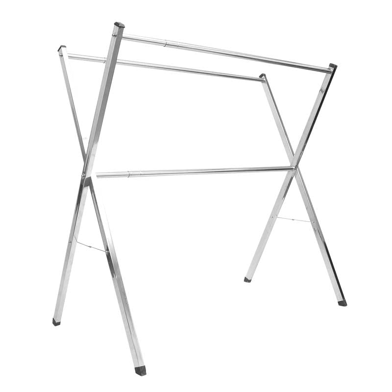 YSUEFIJO Heavy Duty Stainless Steel Clothes Drying Rack - Foldable Space Saving Laundry Hanger for Indoor & Outdoor Use with Windproof Hooks (200cm/79in) - Perfect for Apartments, Balconies, Camping and Small Spaces