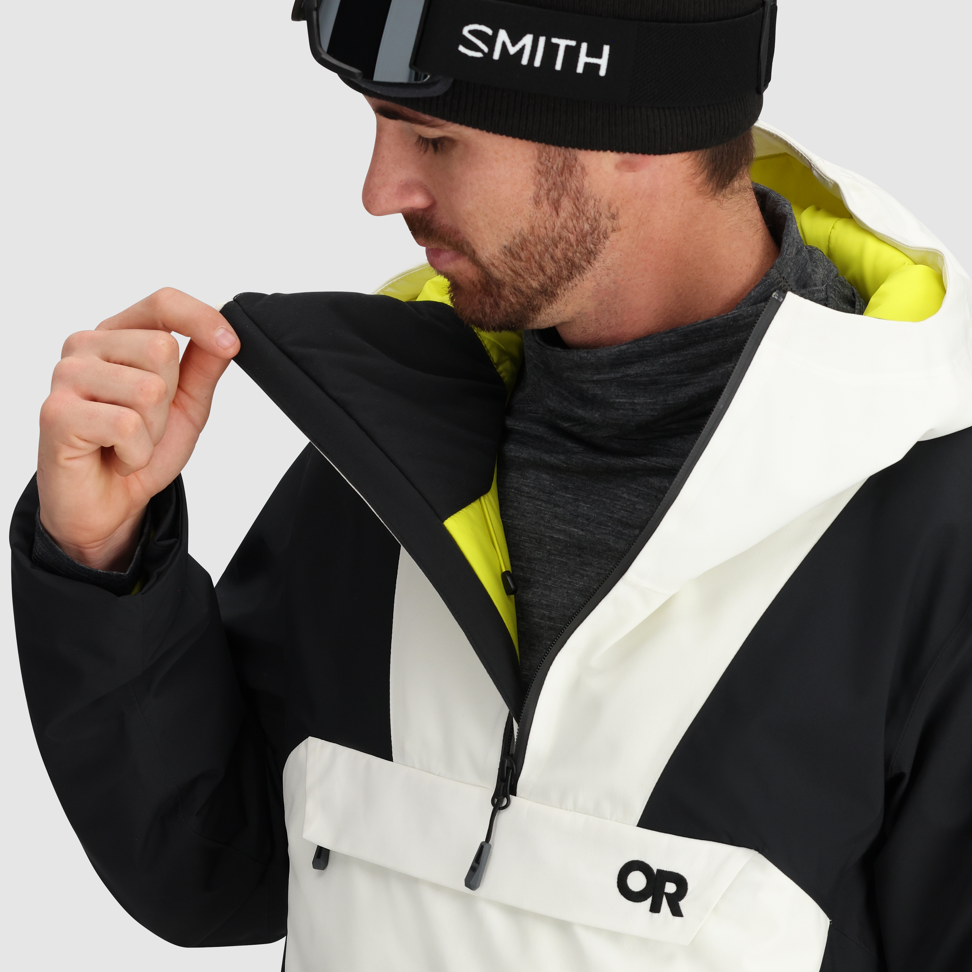 Men's Snowcrew Anorak Jacket - Waterproof Winter Coat for Skiing & Outdoor Activities | Warm Windproof Hooded Parka for Hiking, Camping & Snow Sports