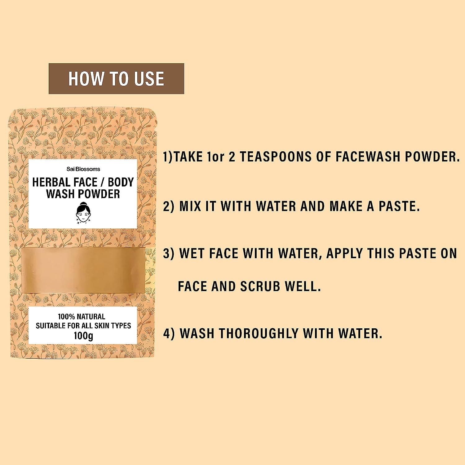 SS Natural Herbal Face and Body Wash & Polishing Powder - Brightens Skin, Reduces Wrinkles, Fights Acne & Dark Spots | Anti-Aging Skincare for Glowing Complexion | Perfect for Daily Cleansing & Exfoliation