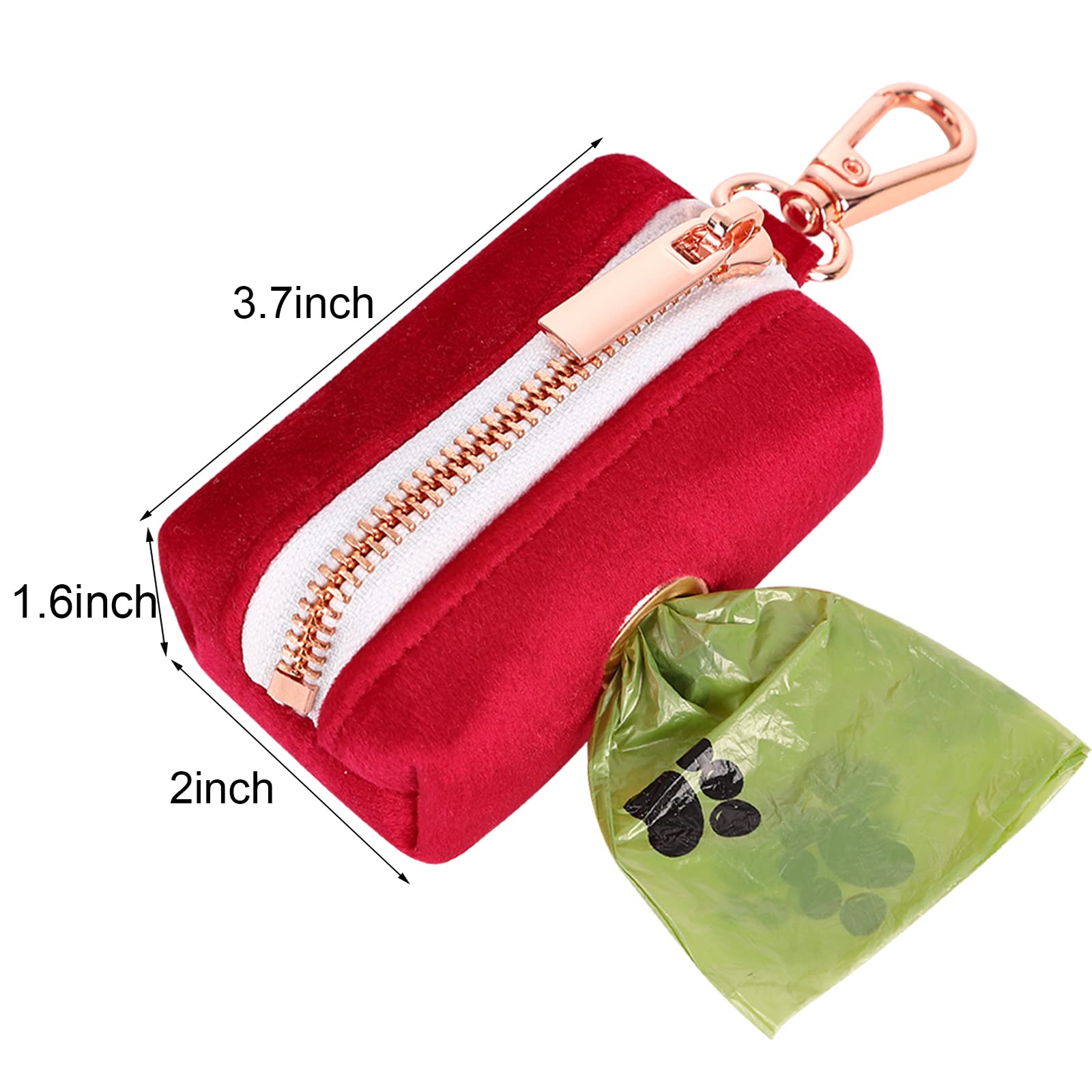 **ARING PET Dog Waste Bag Dispenser – Soft Poop Bag Holder for Leashes, Velvet Washable Pet Waste Pouch with Metal Zipper – Perfect for Walking, Hiking & Travel**