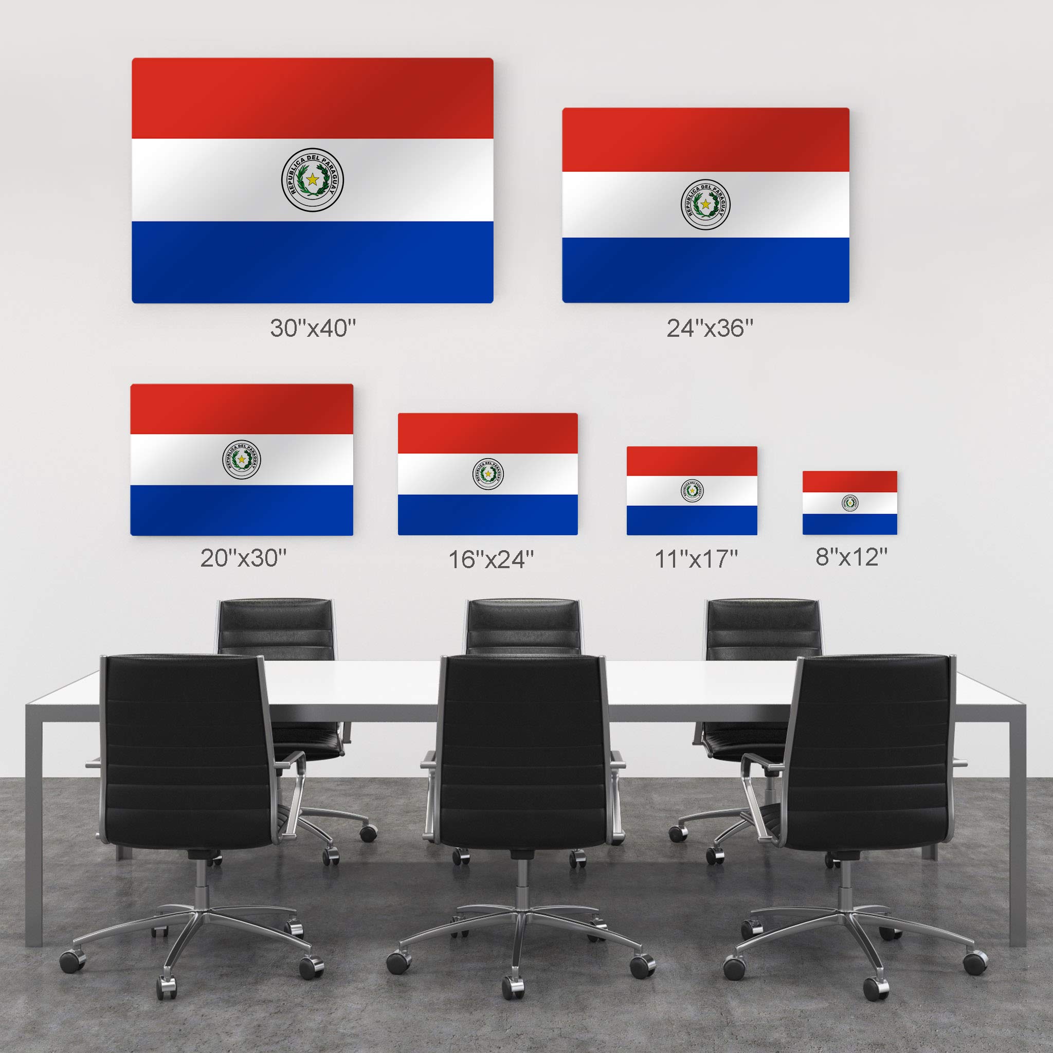 Paraguay Flag Metal Wall Art Print - 24x36 Inches, Ready to Hang, Made in USA | Modern Home & Office Decor for Living Room, Dorm, Bedroom, Kitchen, Man Cave, Sports Club & Bar | Patriotic Country Flags Wall Decor for Gifts & National Pride Display