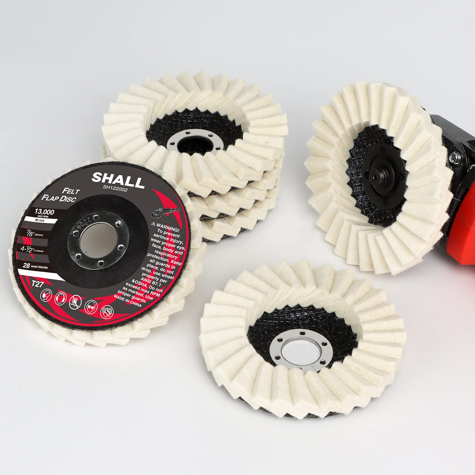 6-Pack Felt Flap Disc Abrasives 4-1/2