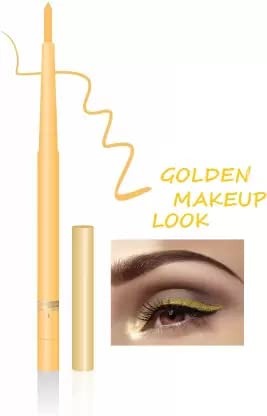 Long Lasting Waterproof Golden Kajal Eyeliner - Smudge Proof & 24H Wear for Dramatic Eye Looks, Party & Wedding Makeup