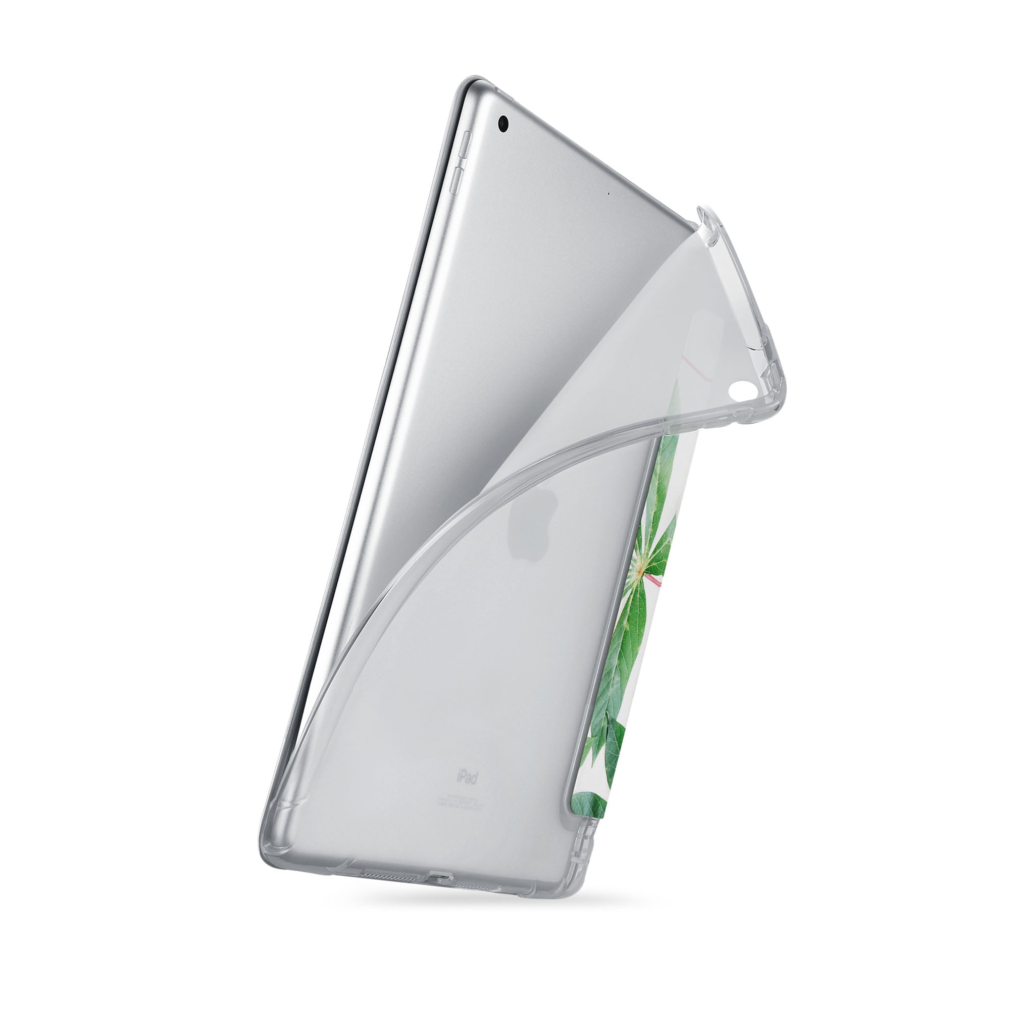 iPad See-Through Case with Flat Flower Design - Slim Protective Cover for iPad Air/Pro/Mini - Perfect for School, Work & Travel