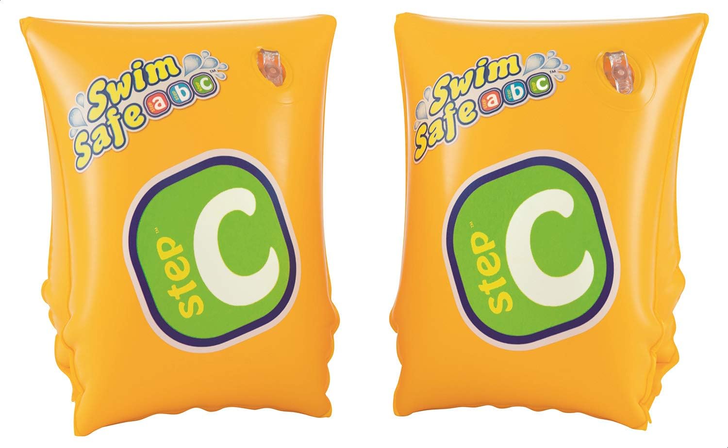 Swim Safe Step C Inflatable Arm Bands for Kids - Adjustable Floaties for Swimming Lessons, Pool Safety & Water Play