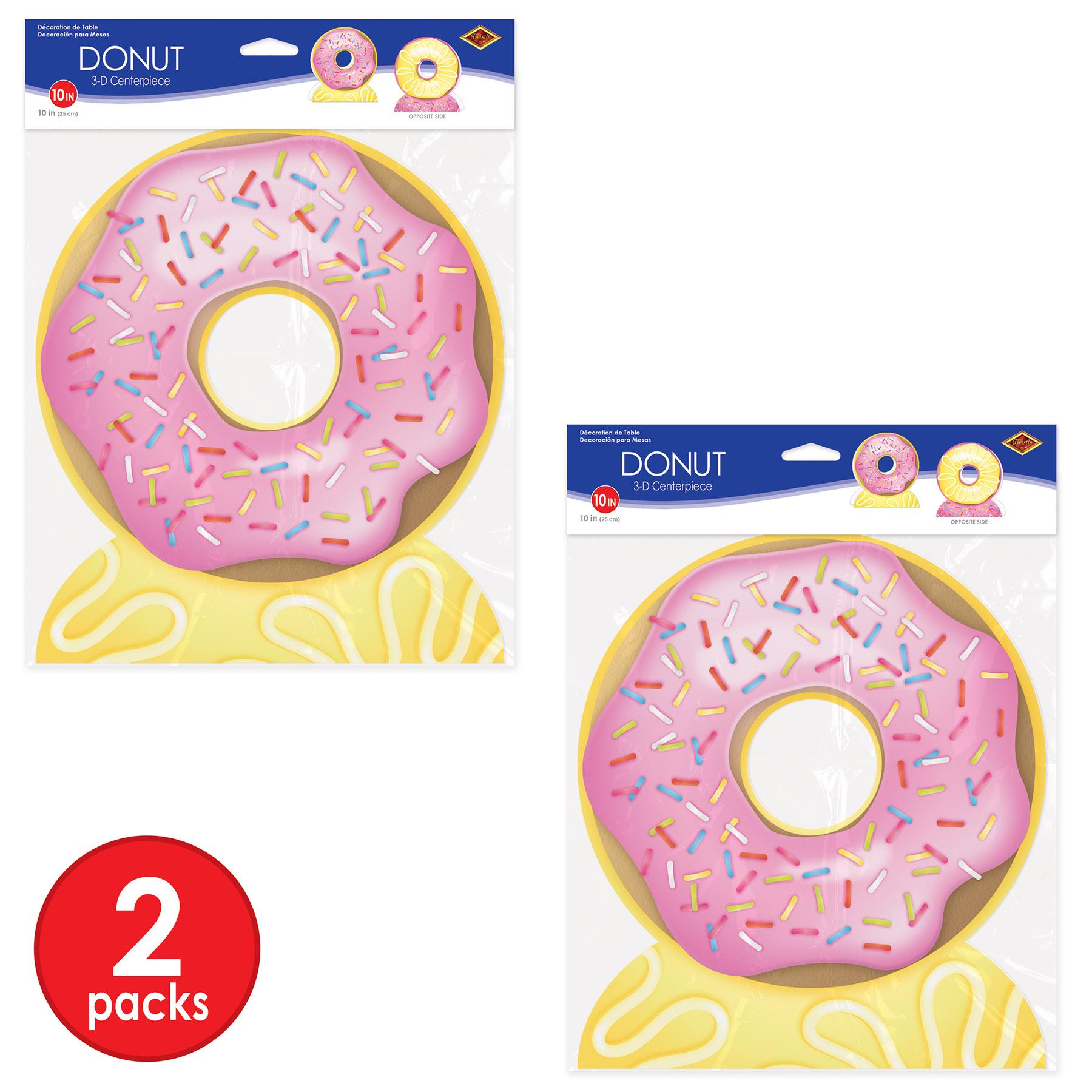 12 Pack Beistle 3D Donut Party Centerpieces - Fun Birthday Party Decorations for Kids, Baby Showers & Dessert Themed Events