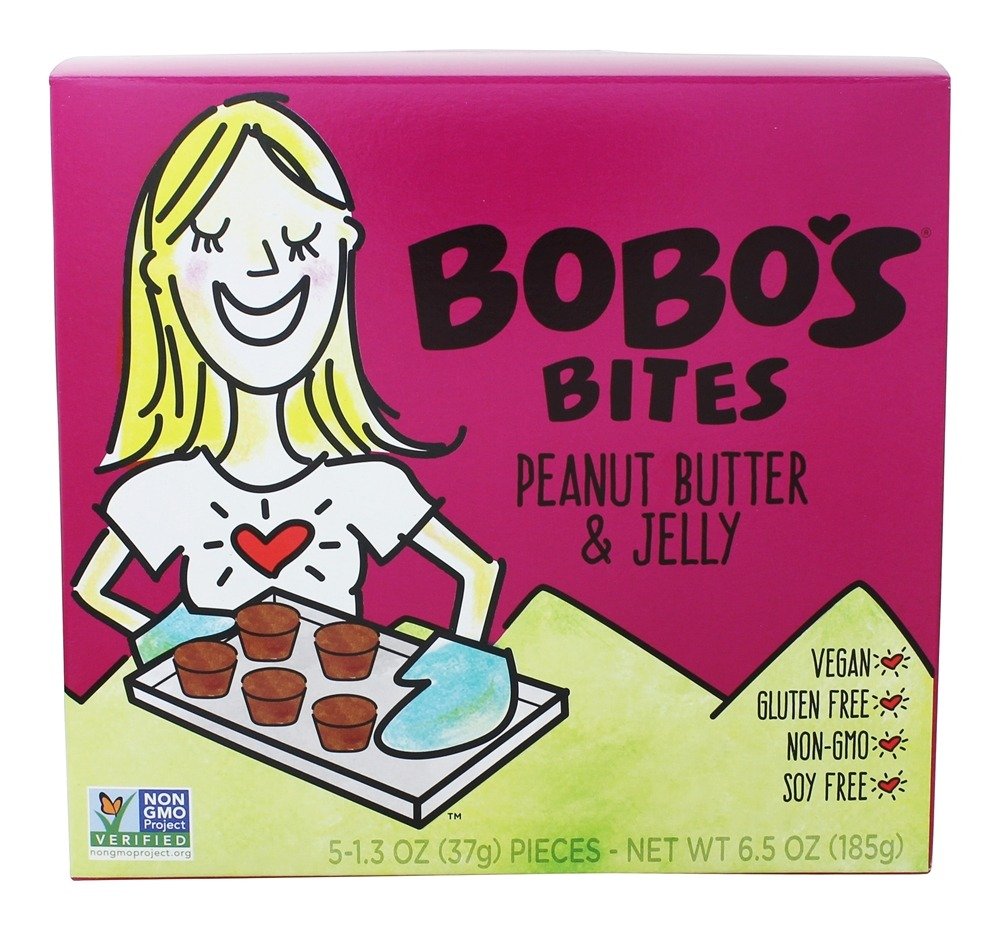 Bobo's Gluten Free Oat Bars - Peanut Butter & Jelly Flavor - 1.3 oz (5 Count Pack) - Healthy Snack for Kids Lunch, School, Travel & On-the-Go Energy Boost