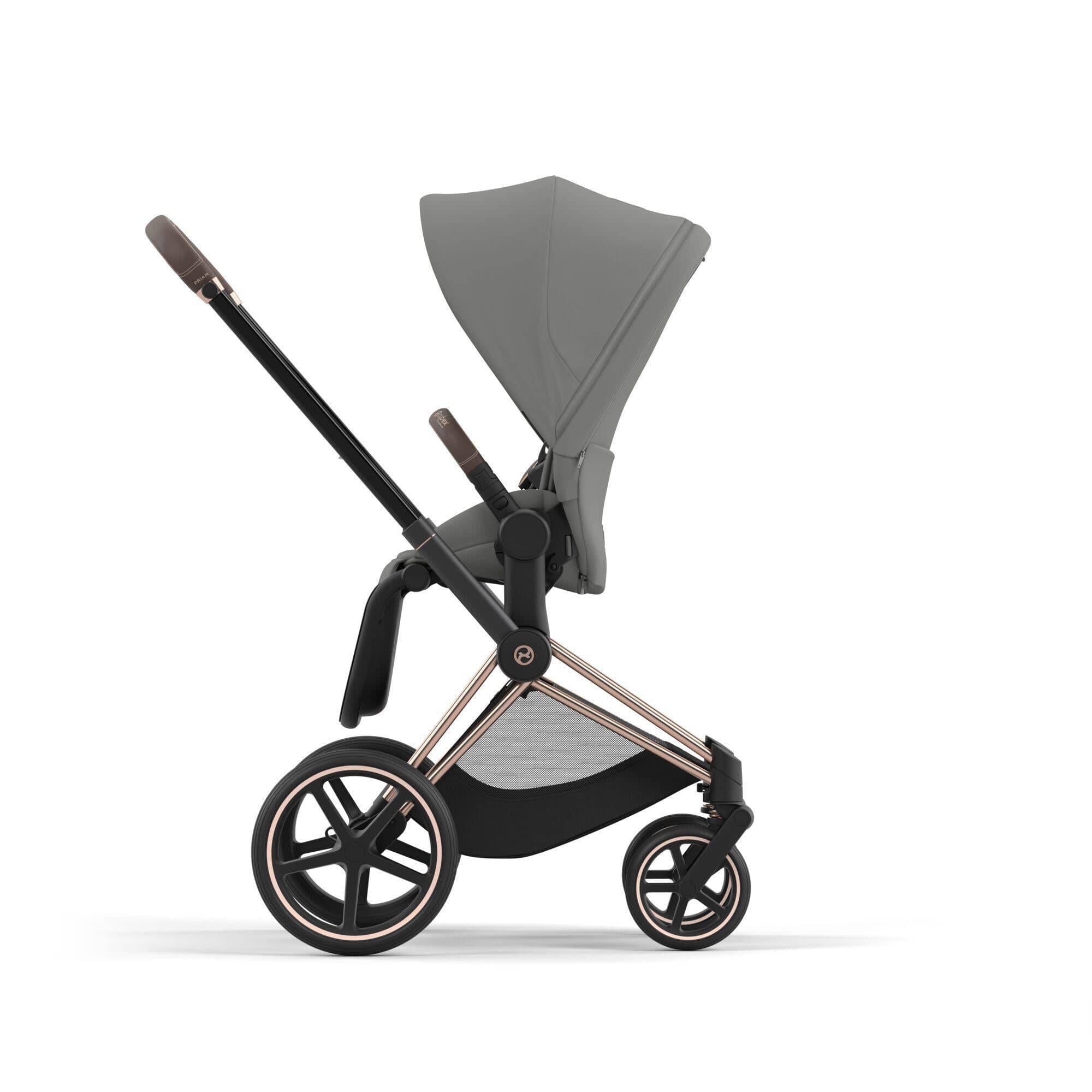 Cybex Priam 4 Complete Luxury Baby Stroller - Chrome/Brown - Premium Travel System for Newborns to Toddlers - Perfect for City Walks, Shopping & Family Outings