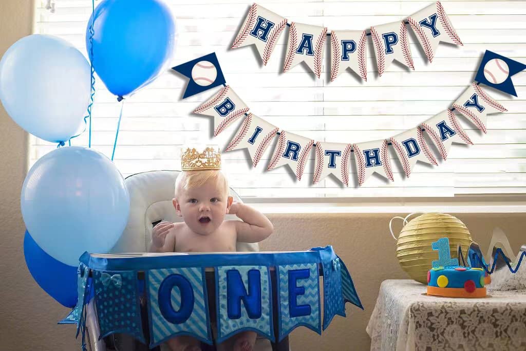 Baseball Birthday Banner - Baseball Party Decorations & Garland for Sports Themed Birthday Party Decor | Perfect for Baseball Fan Celebrations, Team Parties & Game Day Decorations