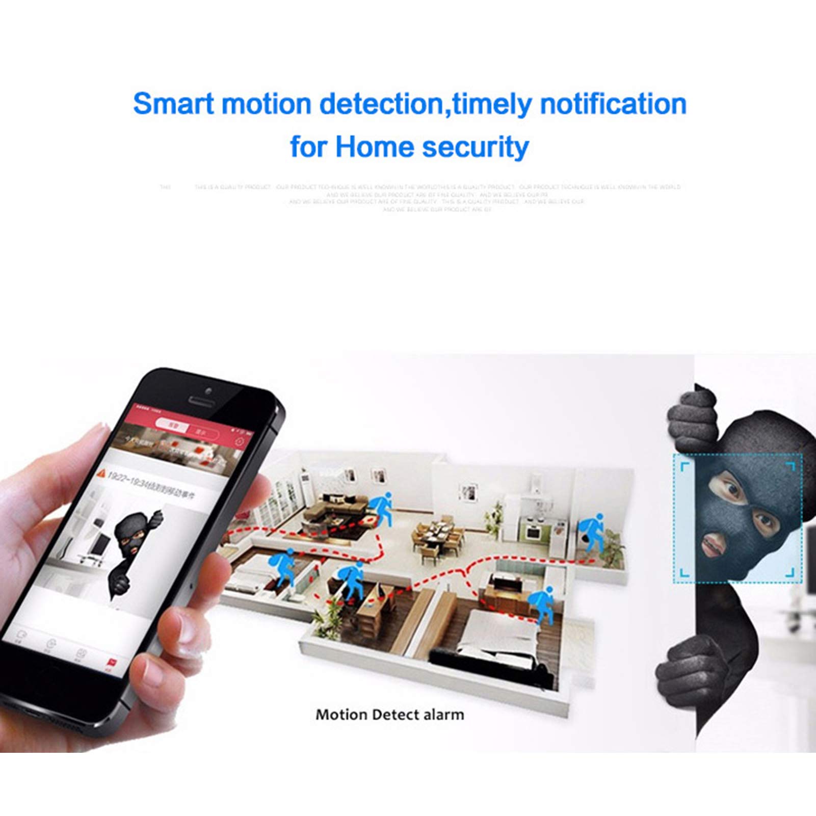 BUZHI Mini Wireless Security Camera - Full HD 1080P IP Camera with Night Vision & Alarm for Indoor/Outdoor Use | Home, Office, Baby Monitor & Pet Surveillance
