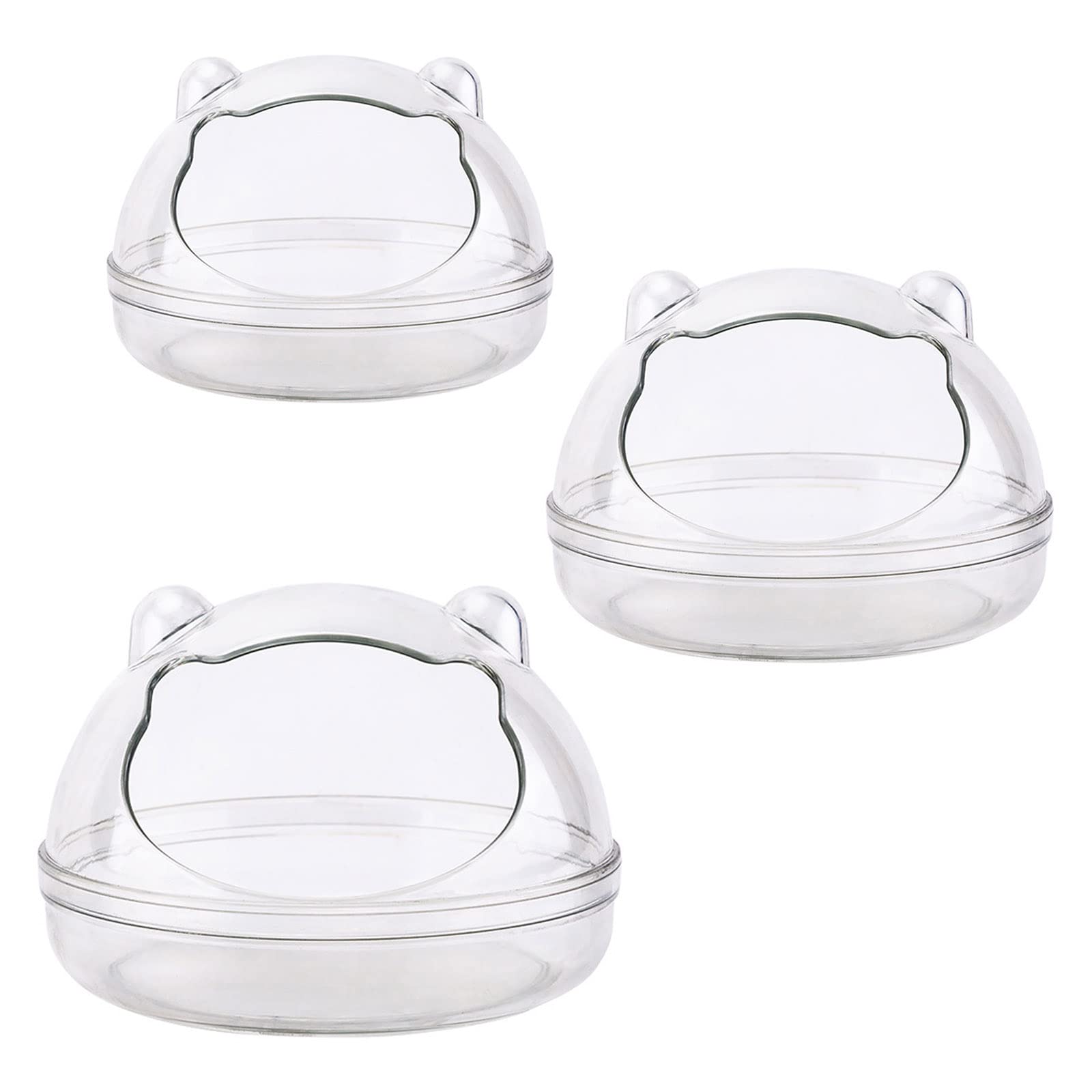 Clear Plastic Hamster Bathing Container - Easy to Clean Dry Bath Sauna Sand Box for Hamsters, Gerbils, Mice & Small Pets | Perfect for Cage Accessories & Small Animal Grooming