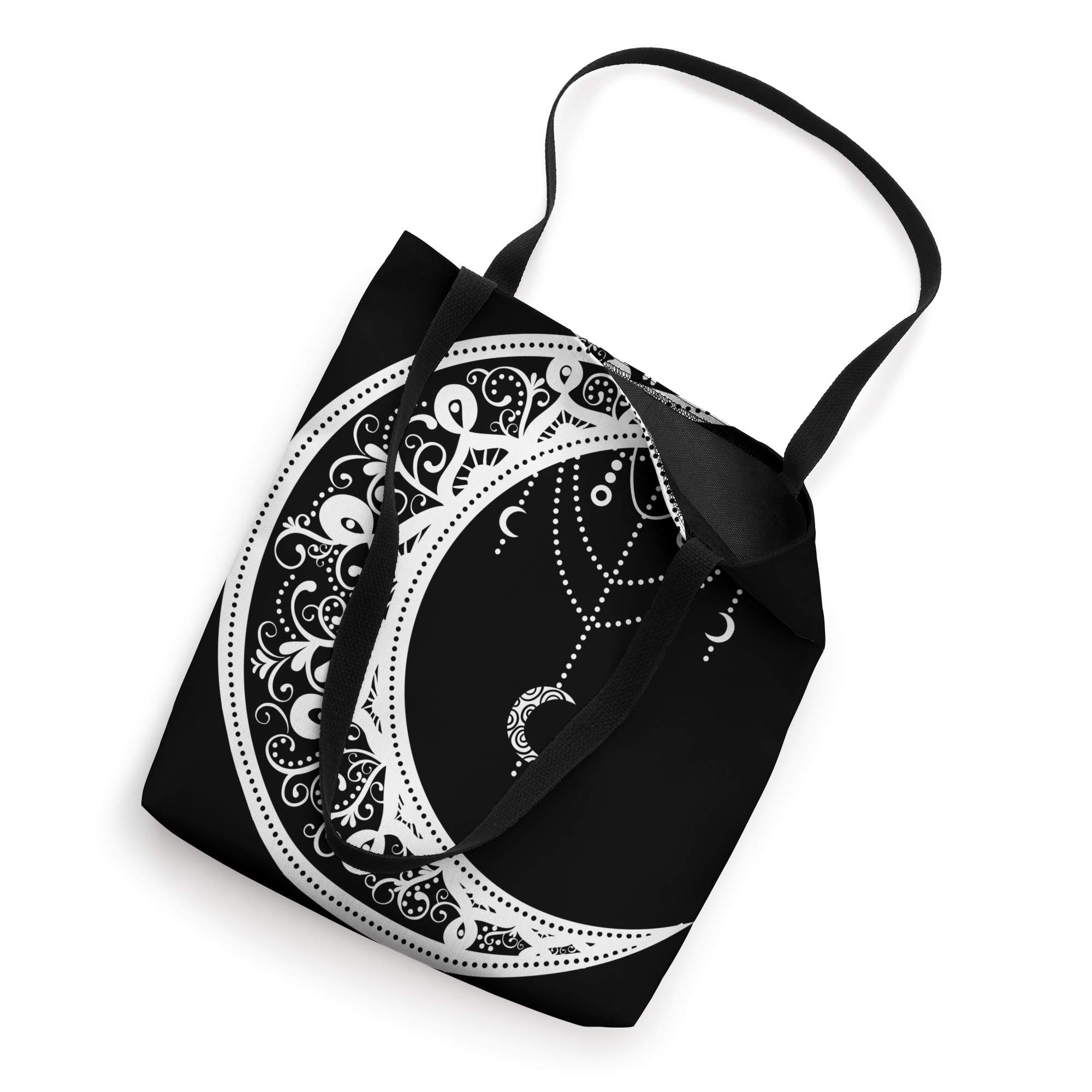 Wicca Witch Moon Tote Bag with Crystals for Pagan Gifts & Dreamcatcher Decor