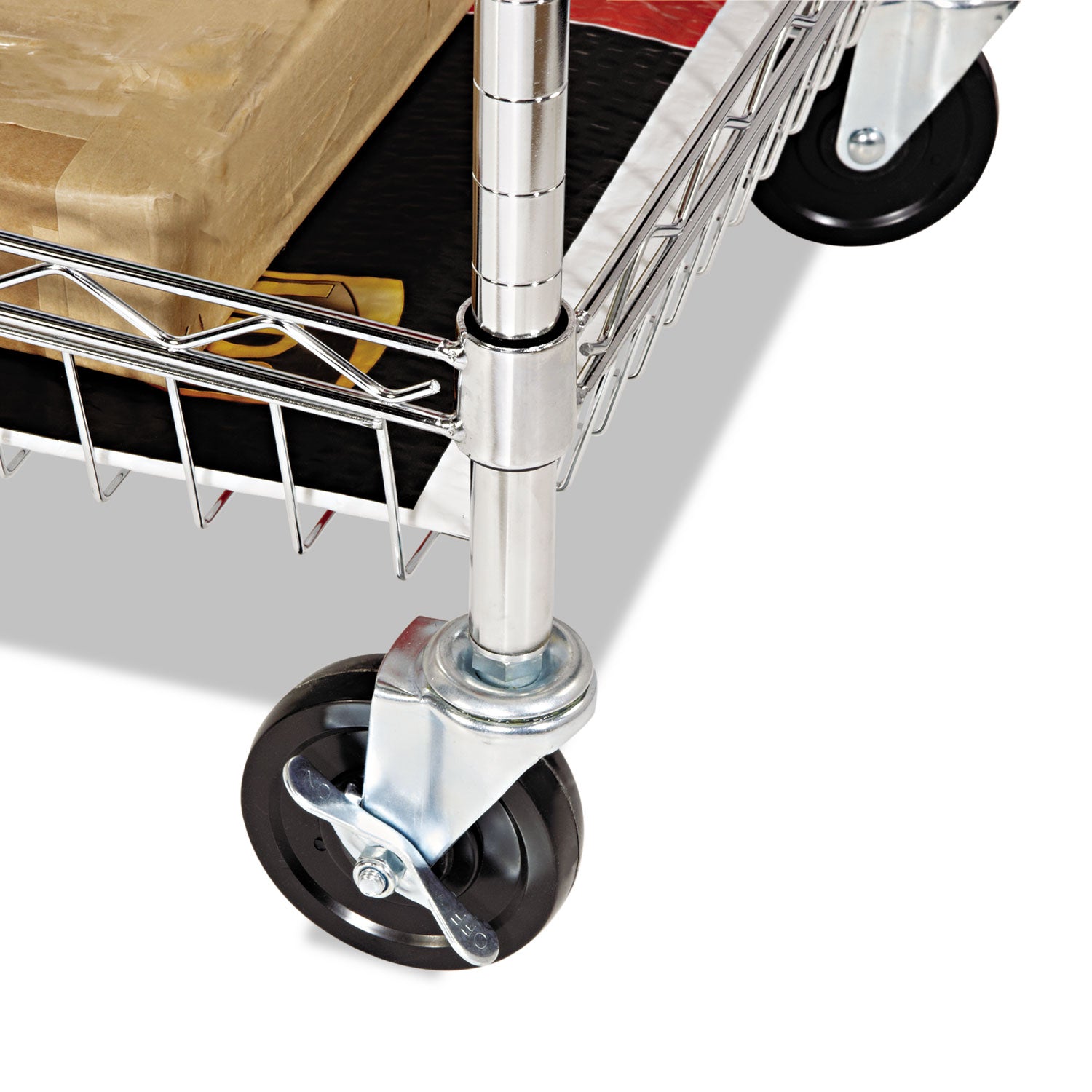 Alera® Heavy Duty Metal Mail Cart with 1 Shelf & Storage Bin - 34.88