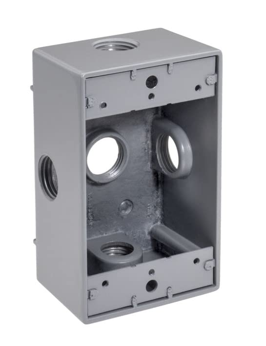 Topaz 5 Hole Single Gang Weatherproof Electrical Box 1/2