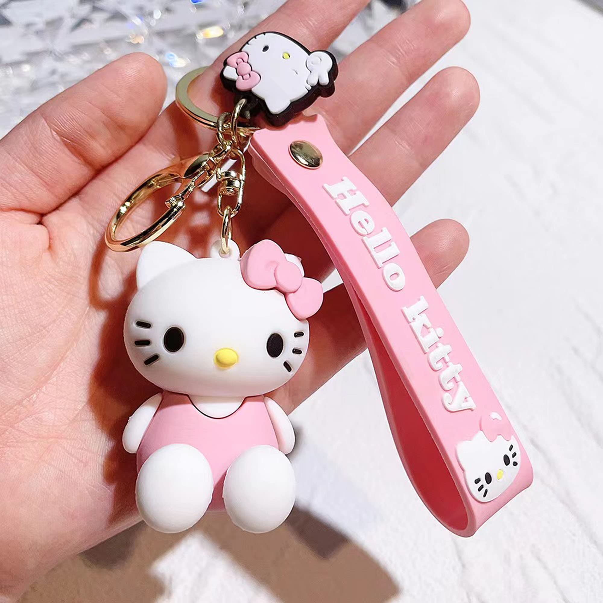 Cute Kitty Keychain - Kawaii Cartoon Cat Keychain for Girls & Women, Bag Purse Backpack Accessories, Car Charm Gift for Cat Lovers (Perfect for Everyday Use, Gifts & Key Organization)