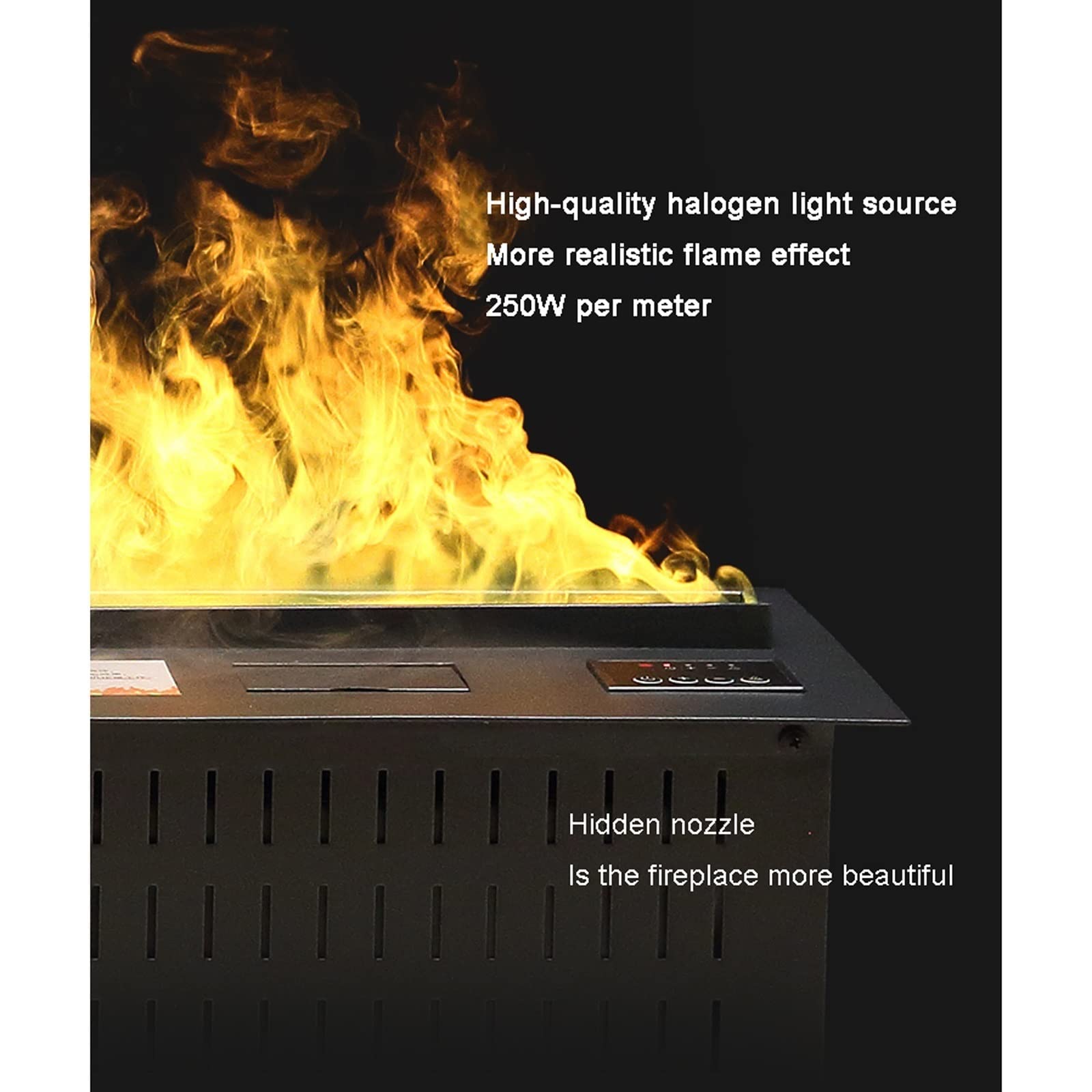 3D Simulation Electric Fireplace with Water Vapor & Auto-Fill Humidifier - Adjustable Flame & Remote Control - Perfect for Living Room, Bedroom, Office & Winter Home Decor