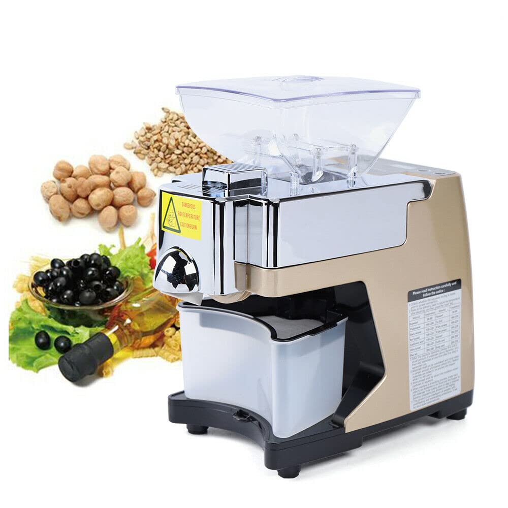 LOYALHEARTDY Commercial & Home Electric Oil Press Machine - Automatic Cold/Hot Oil Expeller with 304 Stainless Steel - Extract Flaxseed, Peanut, Sesame, Canola, Sunflower & Olive Oils - Perfect for Restaurants, Bakeries & Healthy Home Cooking