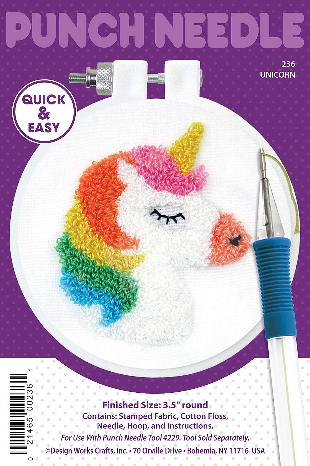 Unicorn Punch Needle Kit for Beginners - DIY Embroidery Craft Set with Hoop, Yarn & Needles - Perfect for Home Decor, Gifts & Stress Relief