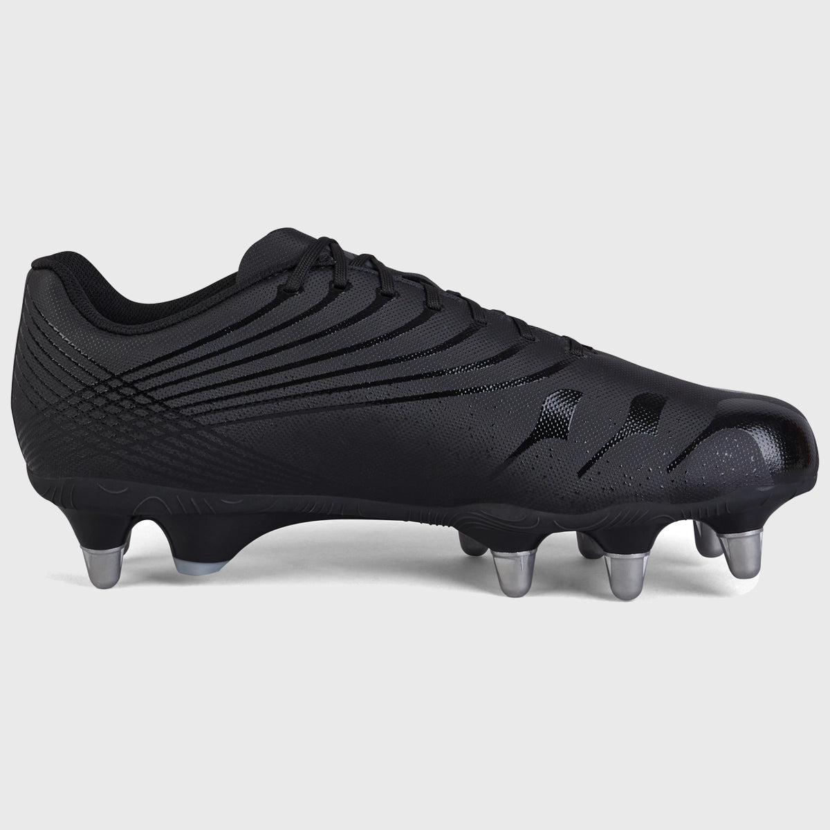 Canterbury Stampede Groundbreak Team SG Rugby Boots for Men - Black/Silver - Perfect for Rugby Matches & Training on Soft Ground