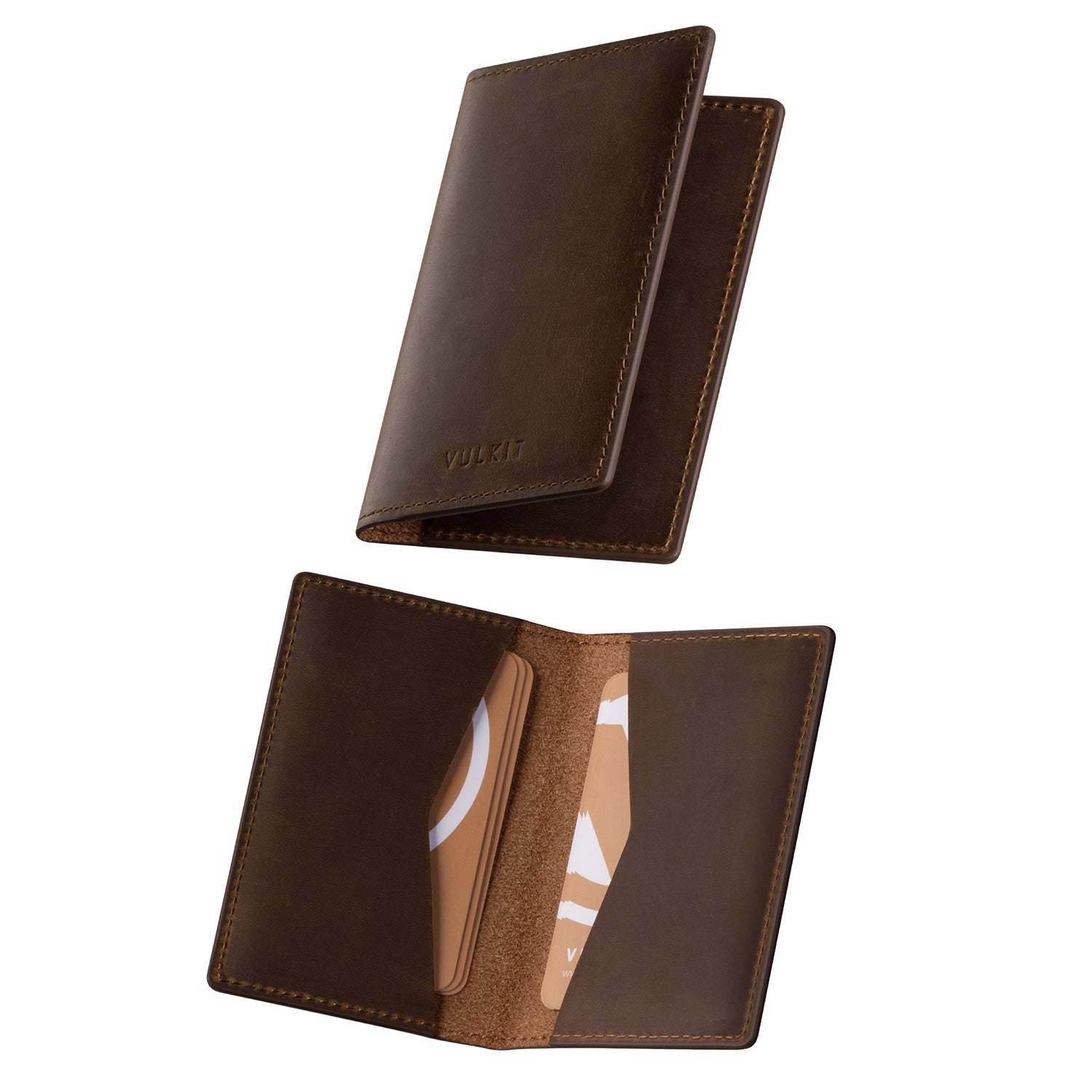 VBC100P Genuine Crazy Horse Leather Slim Business Card Holder - Holds 20 Cards | Two-Sided Design for Professionals | Perfect for Networking Events & Office Use