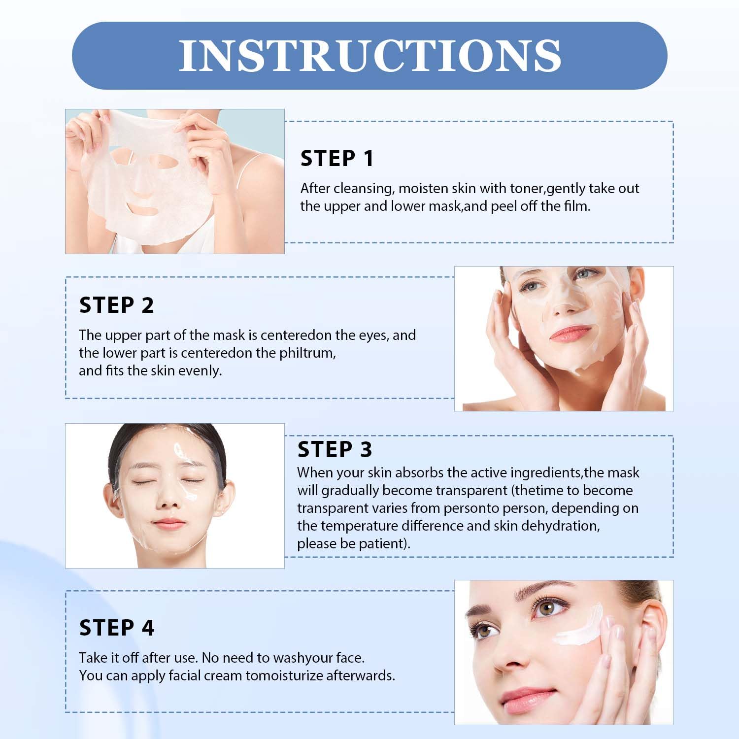 **Collagen Face Mask - Anti Wrinkle & Deep Hydrating Overnight Hydrogel Mask for Firming & Lifting - Skin Elasticity Improvement (4Pcs) - Perfect for Night Skincare Routine & Anti-Aging Treatment**