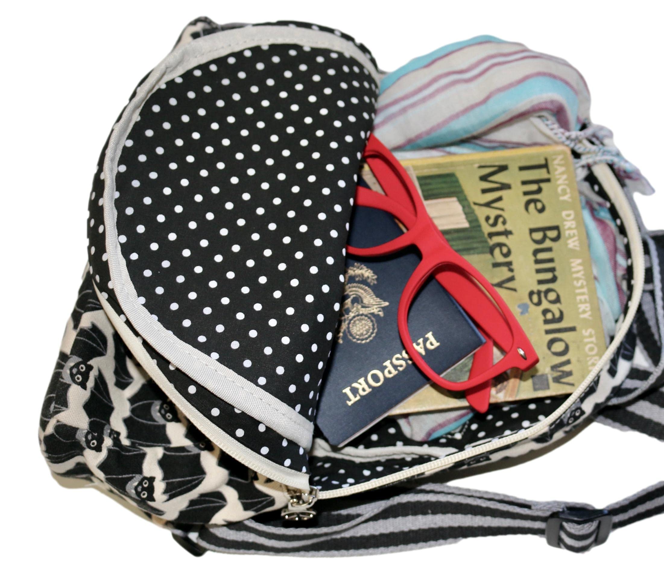 Bungalow 360 Mini Backpack for Adults - Small BAT Design Lightweight Compact Daypack for Hiking, Travel & Everyday Use