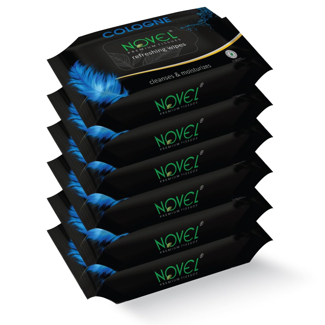 Alcohol-Free & Aqua Glycerine Cologne Fragrance Wet Wipes - Pack of 6 (150 Tissues) | Refreshing Face & Body Wipes for Travel, Gym & On-The-Go Use