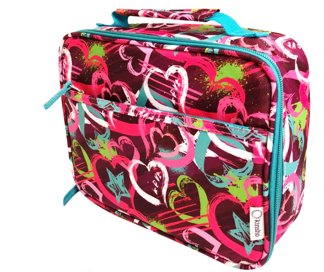 Kinsho Insulated Lunch Box for Girls with Ice Pack - BPA Free Cute Thermal Bag for School, Kindergarten & Daycare - Perfect for Kids Snacks, Meals & Picnics