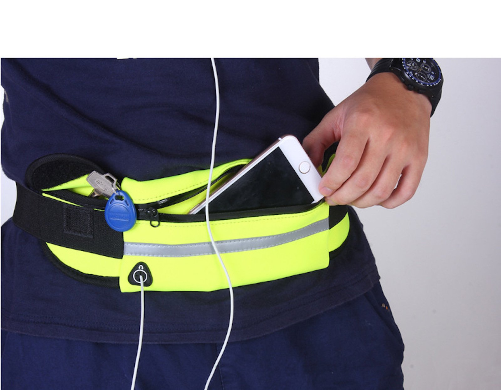 **Waterproof Running Belt with Zippered Pockets - Adjustable Waist Pack for Fitness, Jogging, Hiking & Travel - Secure Storage for Phone, Keys & Essentials**