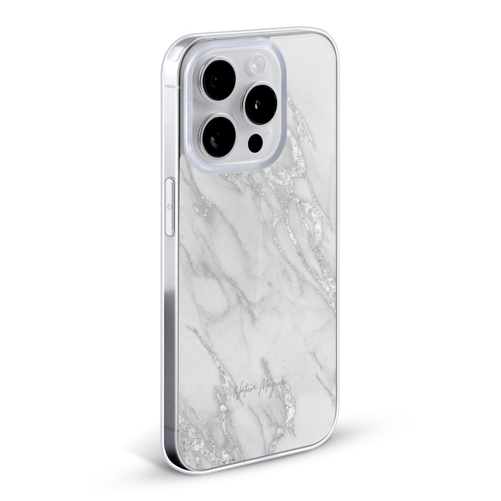Officially Licensed Nature Magick Silver Marble iPhone 13 Pro Max Case - Soft Gel Protective Cover with Metallic Finish | Perfect for Outdoor Adventures, Travel & Everyday Use