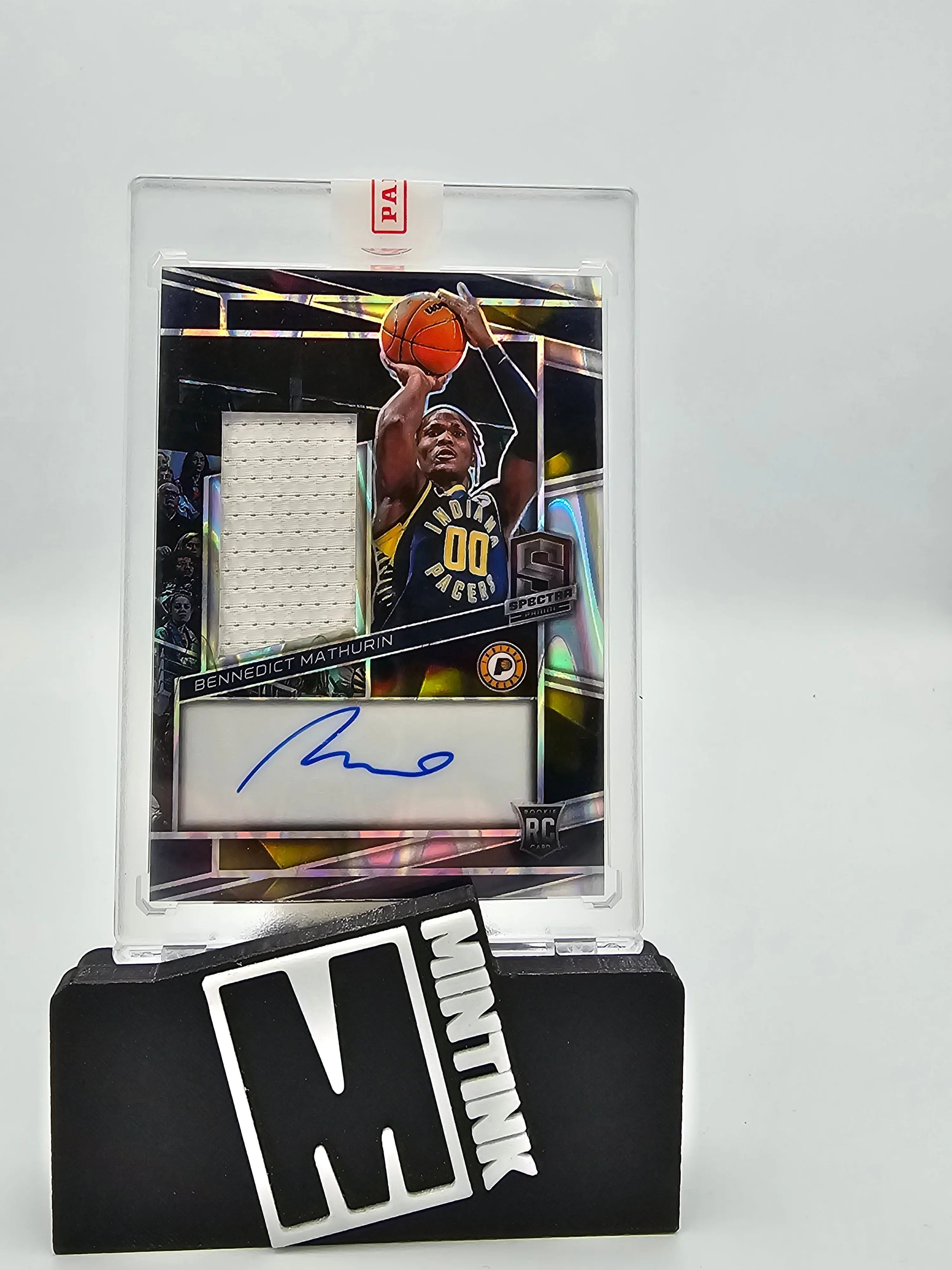 2022-23 Panini Spectra Bennedict Mathurin Rookie Patch Auto Prizm Lava #201/75 - NBA Basketball Trading Card for Collectors & Investors (Perfect for Display Cases, Trading, and Memorabilia Collections)
