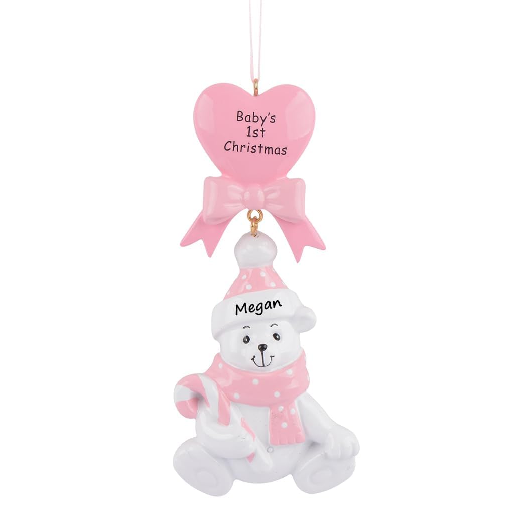 Personalized Blue Baby Bear Ornament 2024 - First Christmas Keepsake Gift for Baby Boy - Nursery Decor & Baby Shower