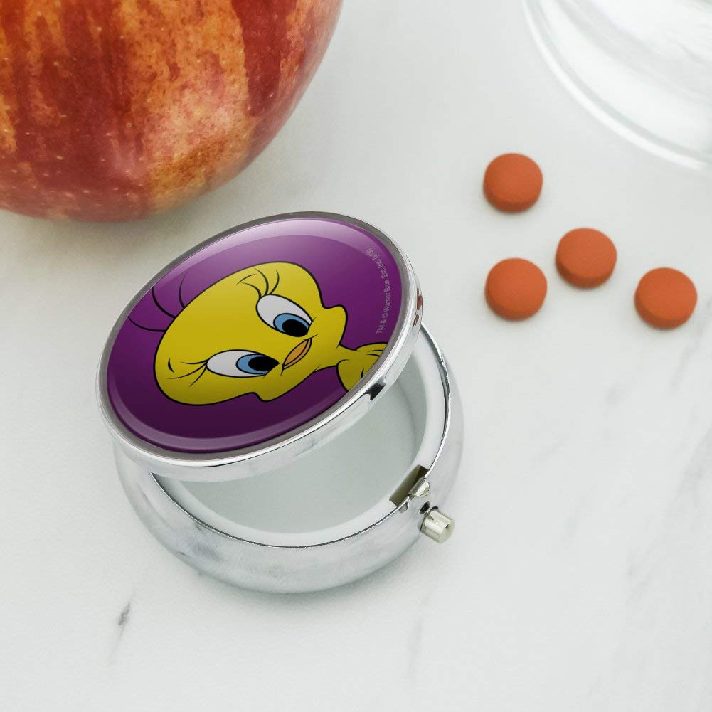 Looney Tunes Tweety Bird Pill Case & Trinket Box - Cute Medication Organizer for Travel, Home, or Office Use